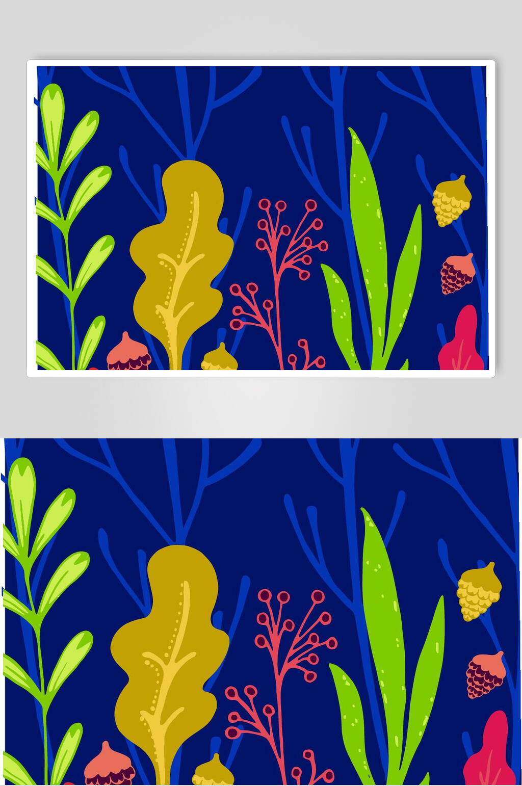 创意手绘大气自然风景插画矢量素材素材