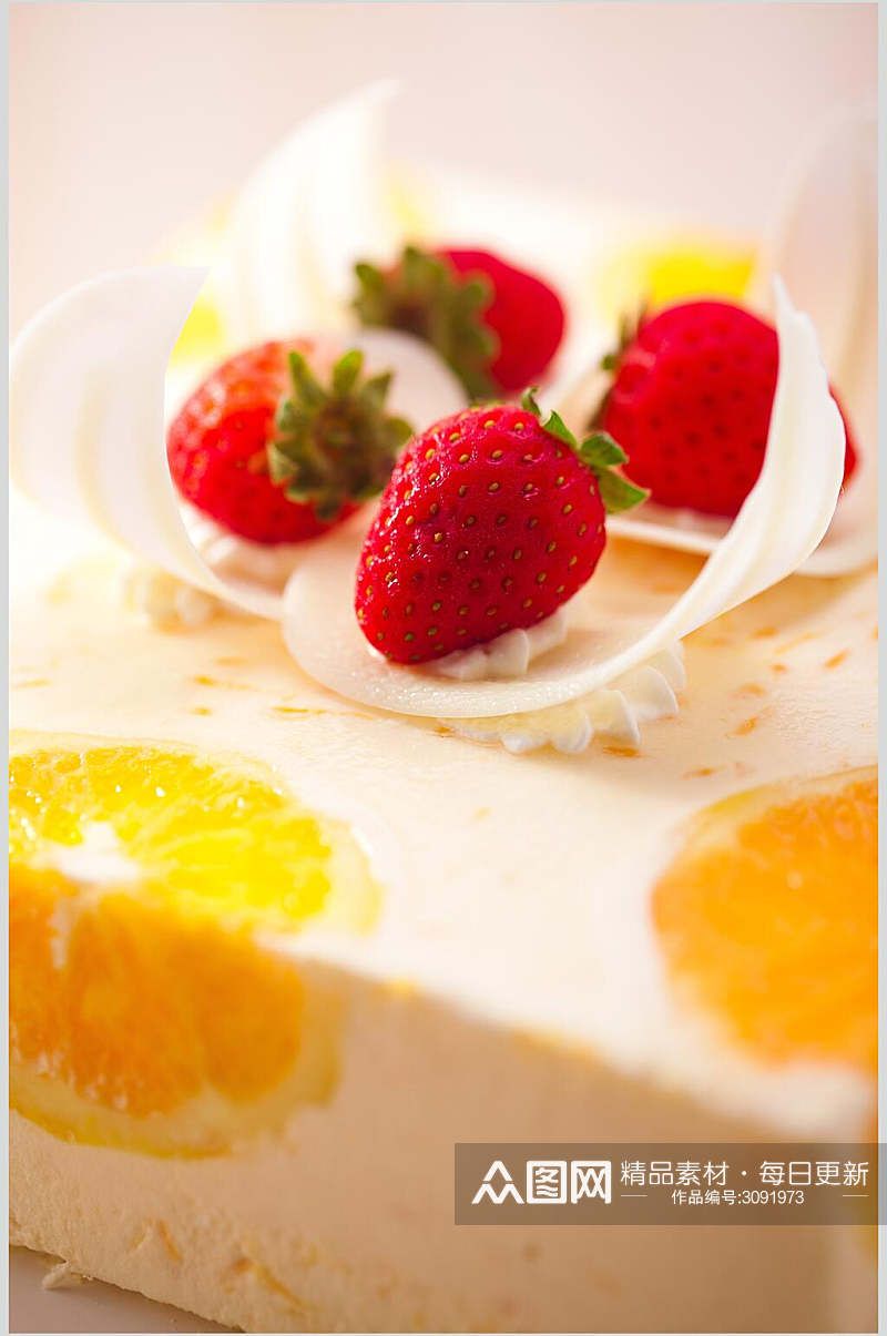 草莓水果生日蛋糕食品图片素材