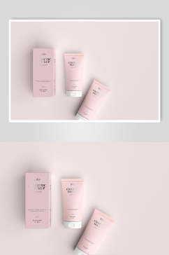 简约粉色护肤美妆产品包装展示样机