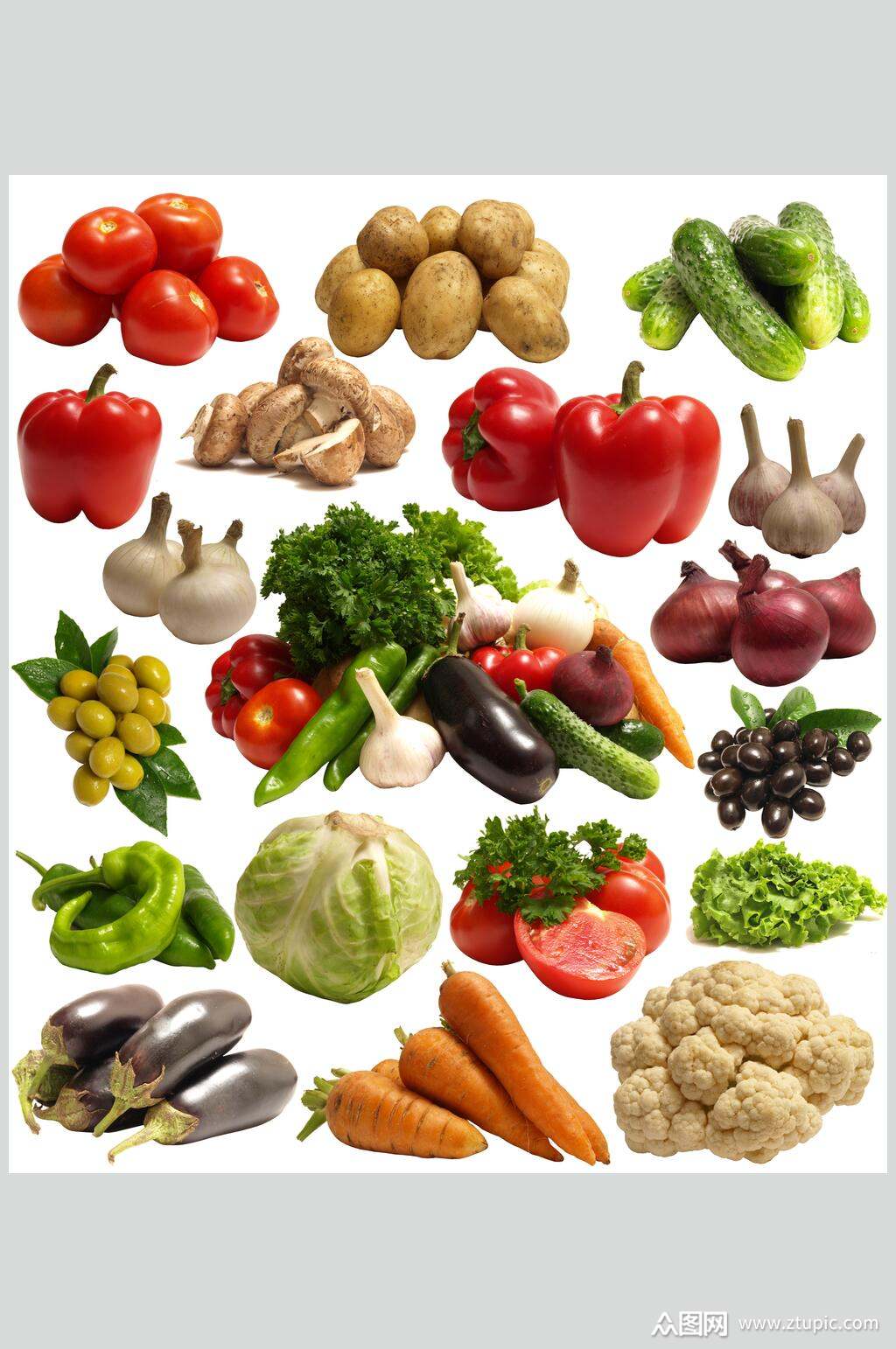 蔬菜瓜果白底美食食品图片素材
