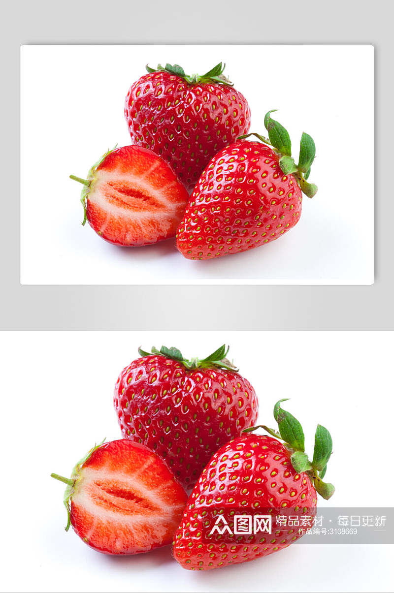 新鲜美味草莓水果高清图片素材