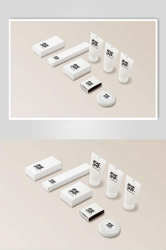 洗面奶中国风民宿品牌VI设计展示样机
