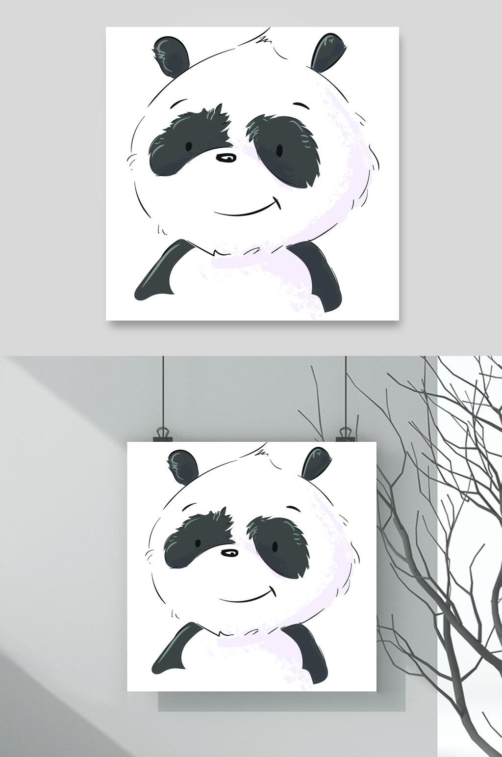 熊猫航天动物插画矢量素材素材