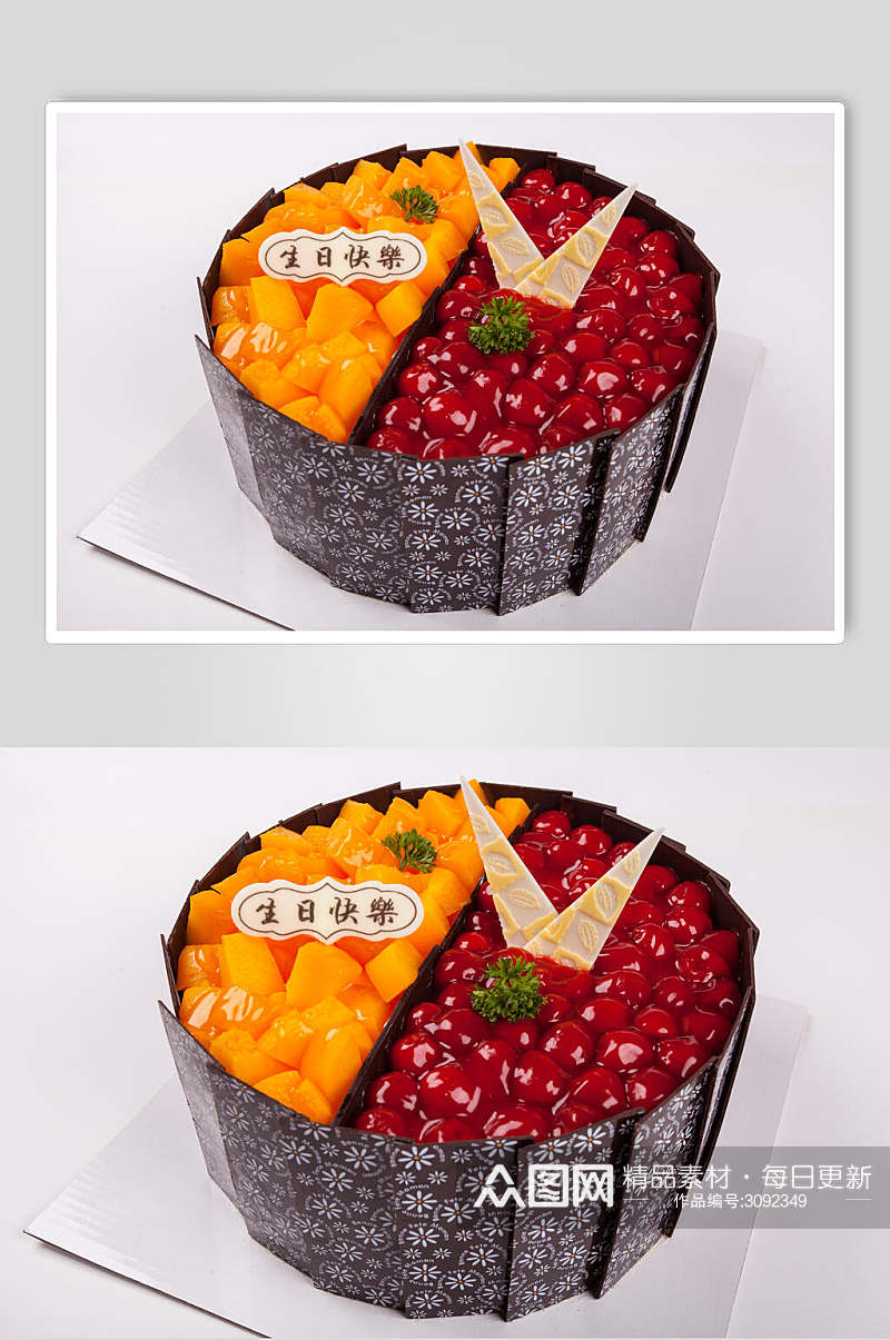 招牌水果生日蛋糕食物图片素材