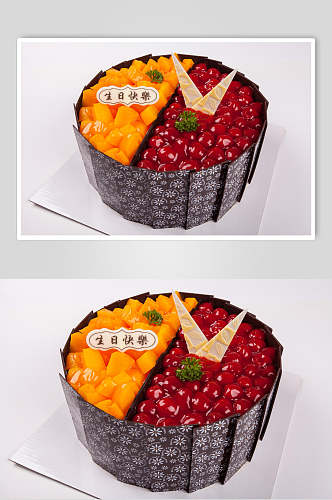 招牌水果生日蛋糕食物图片