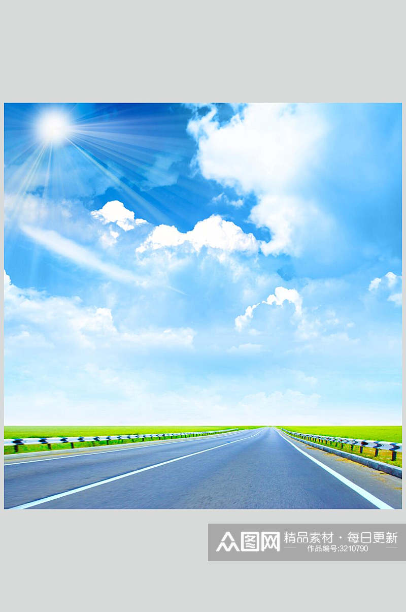 公路蓝天白云天空高清图片素材
