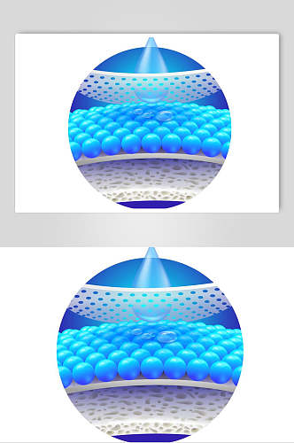创意水滴多层透气展示插图矢量素材
