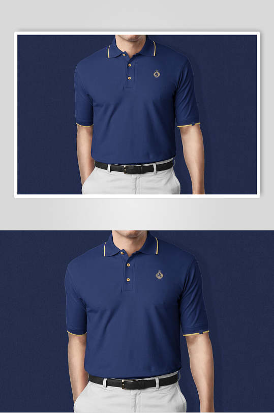 蓝色男士服装品牌VI样机模板-众图网