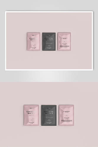 膨化袋粉色护肤美妆产品包装样机
