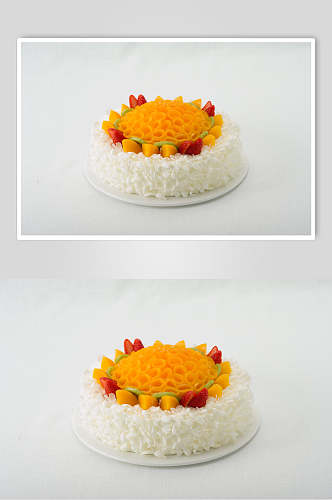 美味芒果生日蛋糕食品美食图片