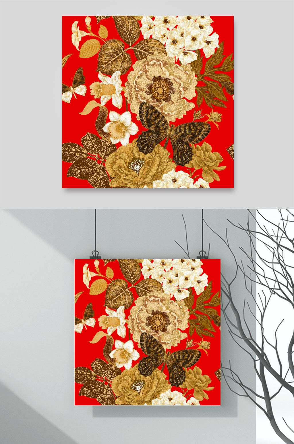 高端日式和风花卉矢量素材素材