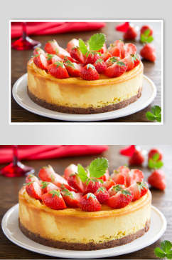 精品草莓生日蛋糕食品食物图片