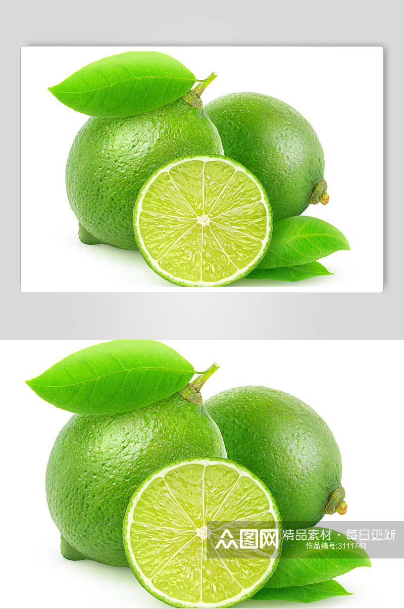 绿色有机青柠食品水果高清图片素材