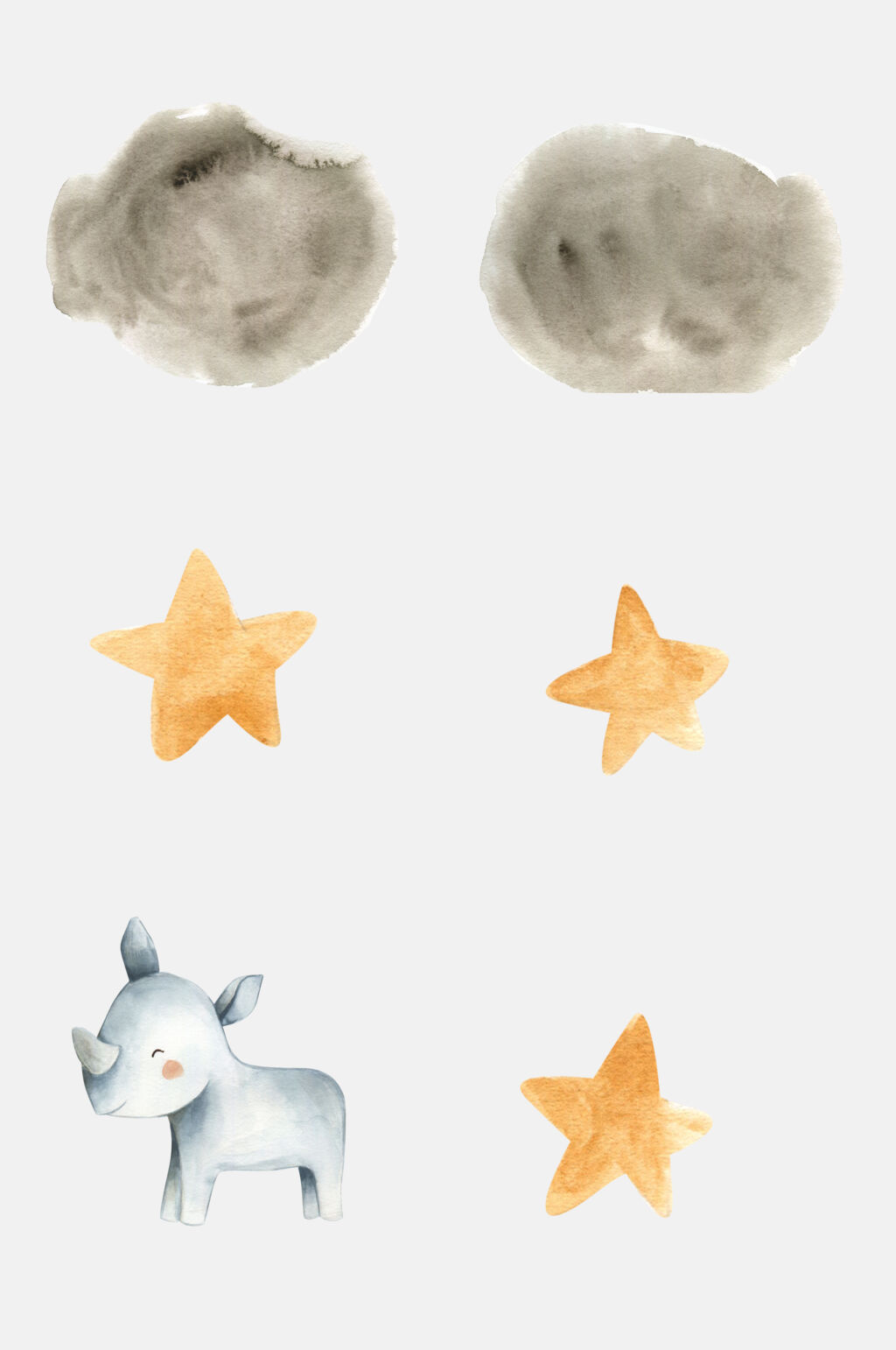 简约创意水彩动植物免抠素材素材