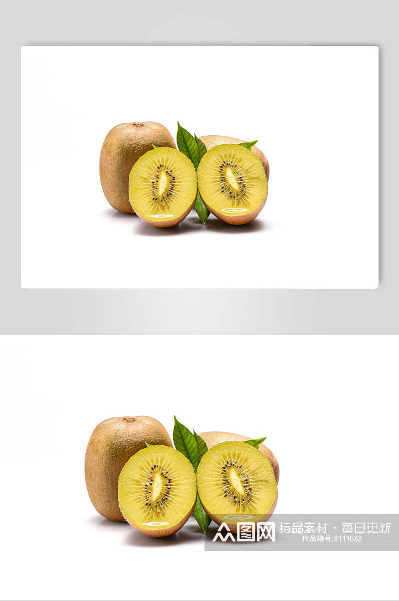 绿色生态黄心猕猴桃水果高清图片素材