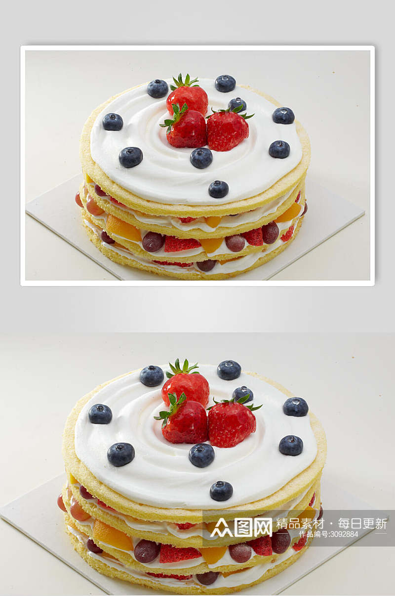 有机水果生日蛋糕食品食物图片素材