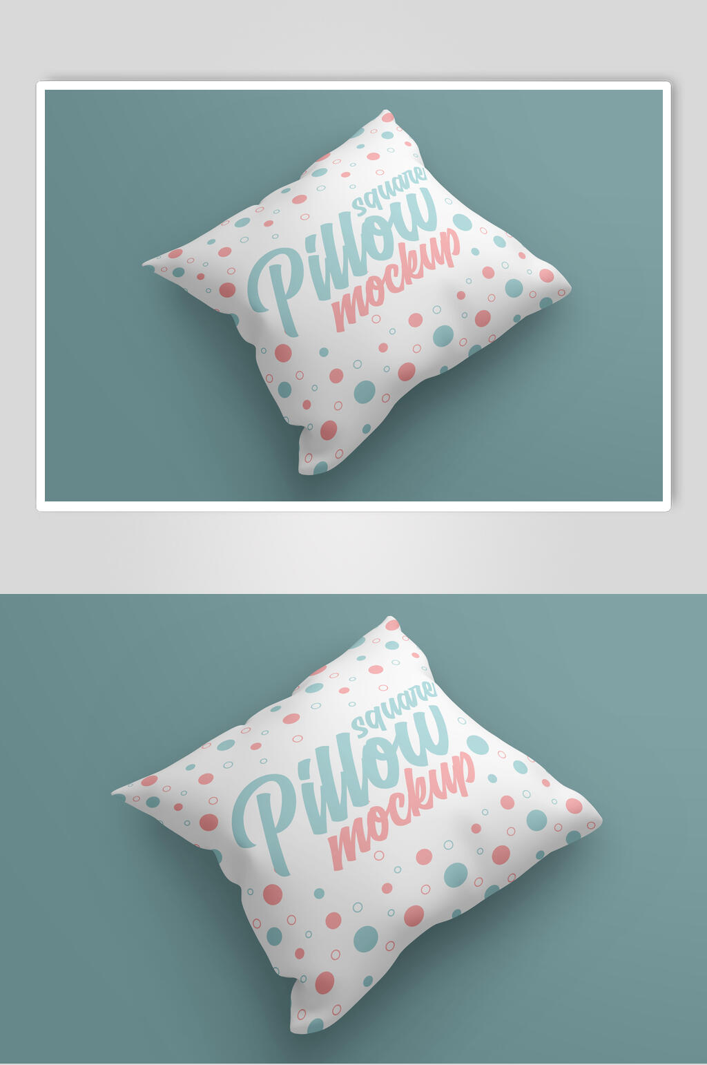 圆形绿色清新高端创意抱枕枕头样机素材