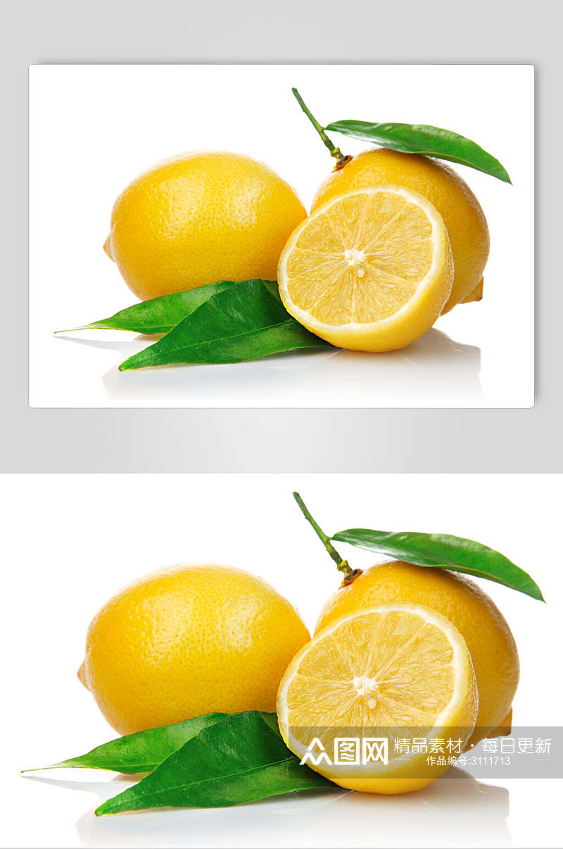 绿色有机柠檬水果高清图片素材