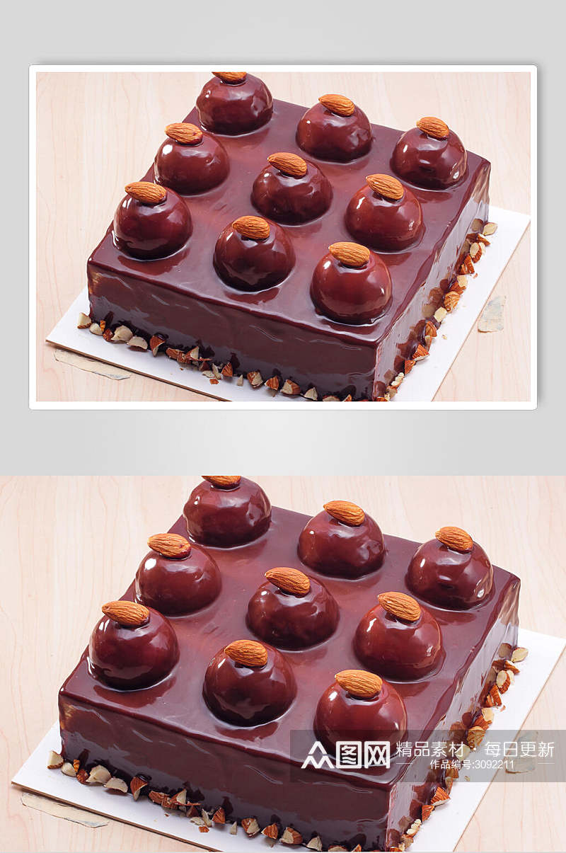 创意坚果巧克力生日蛋糕摄影图片素材
