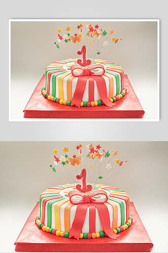 招牌缤纷生日蛋糕食品食物图片