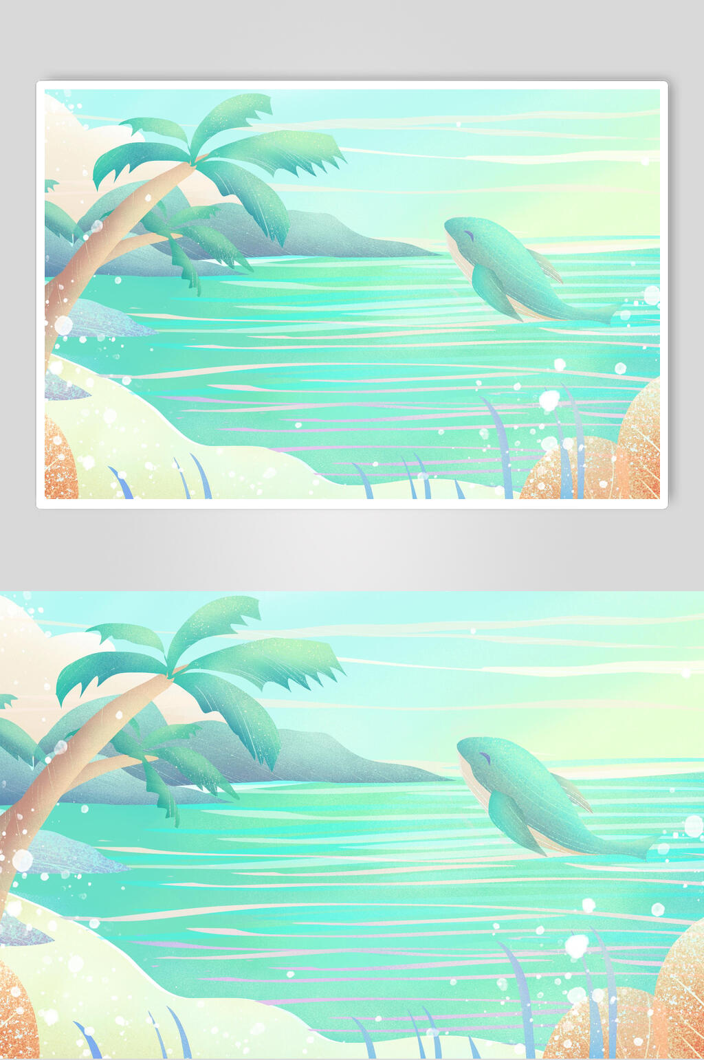 海洋风鲸鱼插画素材素材