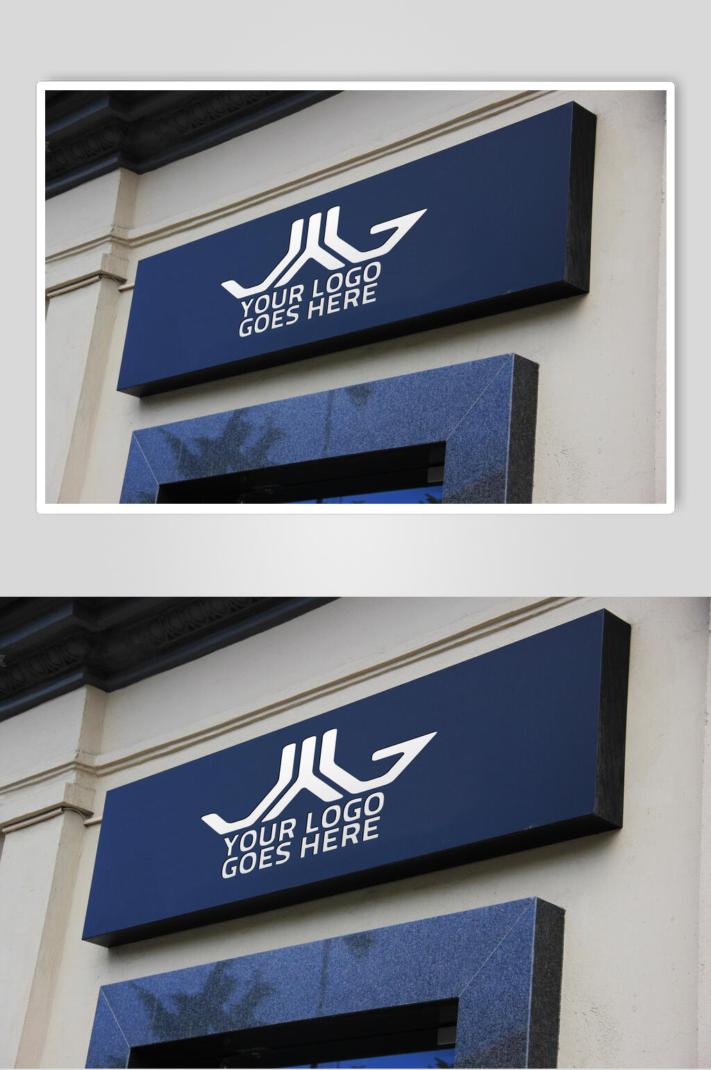 图标蓝立体留白户外立体LOGO样机素材