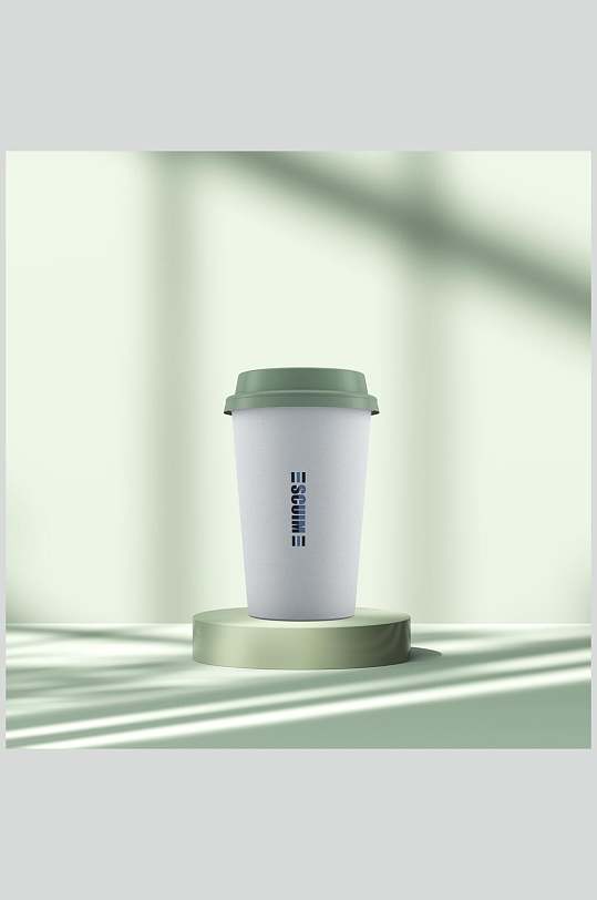 简约奶茶杯展台背景样机