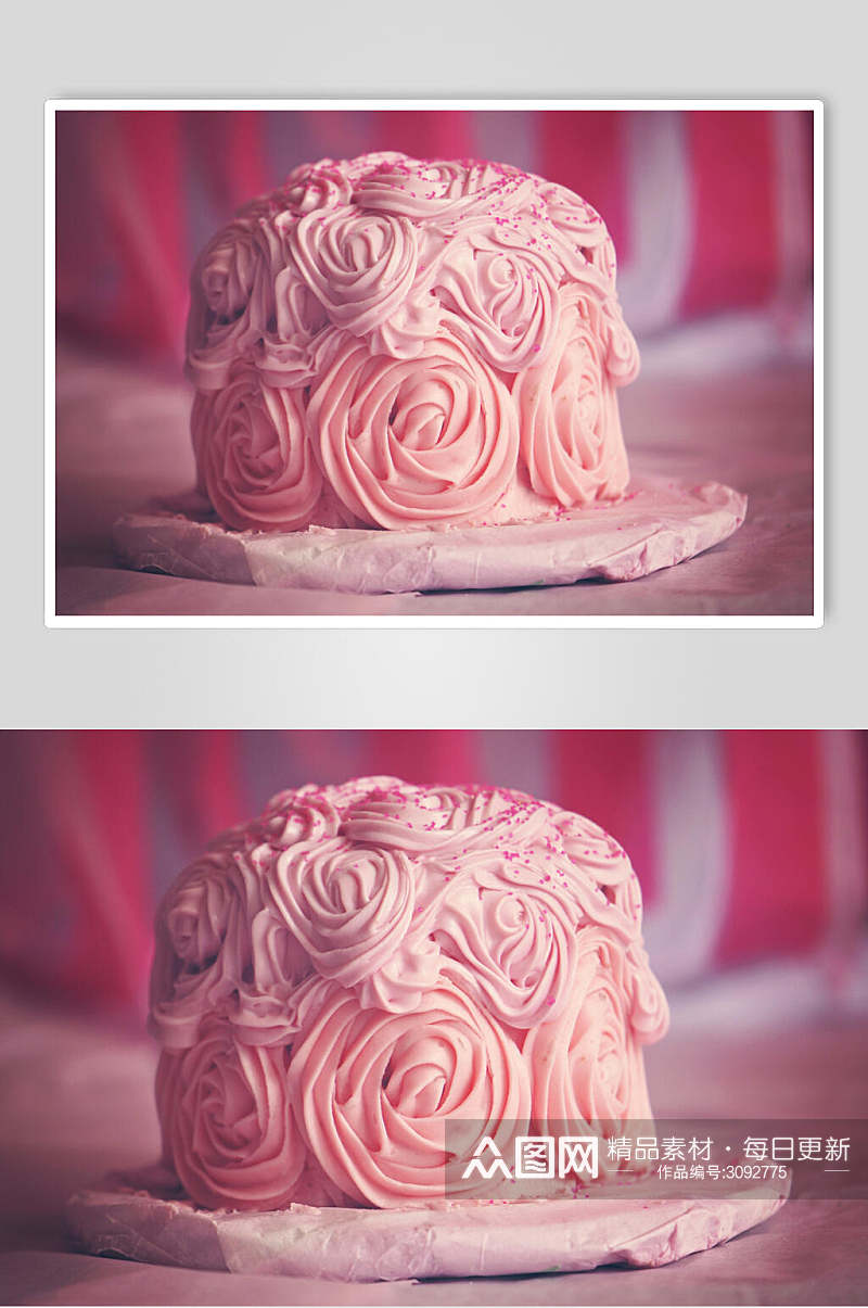 粉色生日蛋糕食品食物图片素材