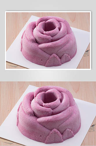 紫色生日蛋糕摄影图片
