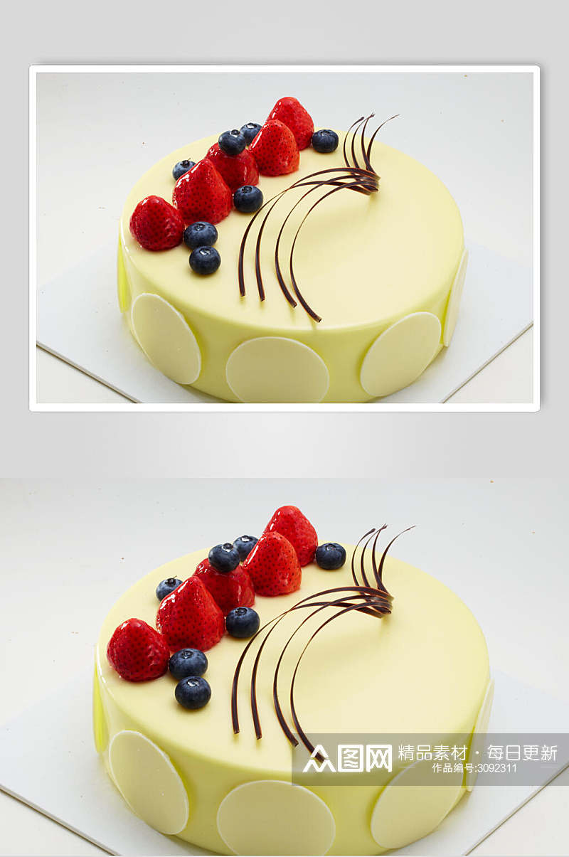 水果巧克力生日蛋糕图片素材