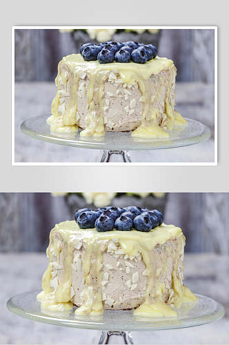 招牌蓝莓生日蛋糕食物图片