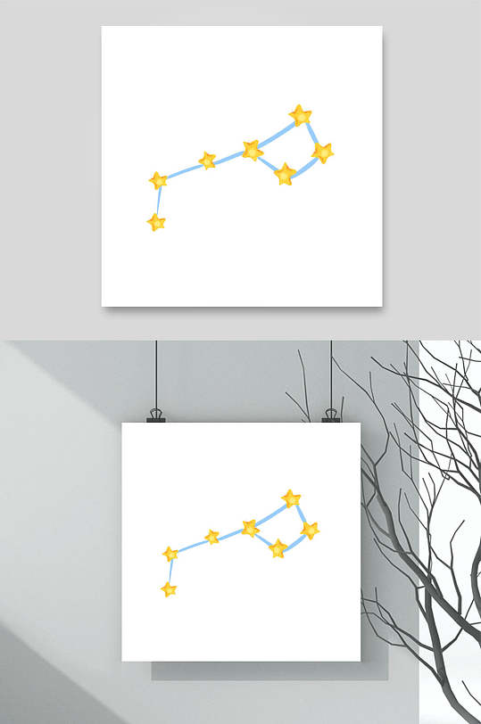 北斗七星航天动物插画矢量素材