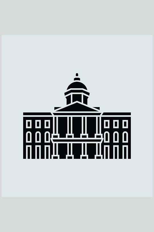 城堡黑白国家建筑图案矢量素材