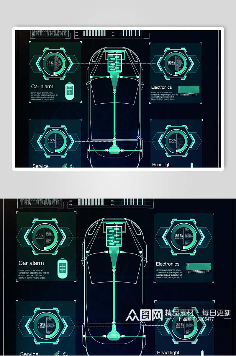 炫酷汽车科技操作界面矢量素材素材