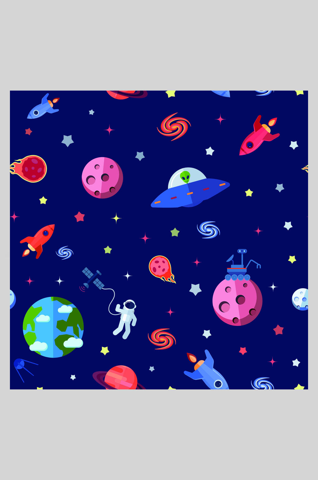 大气卡通太空宇航员矢量插画素材素材