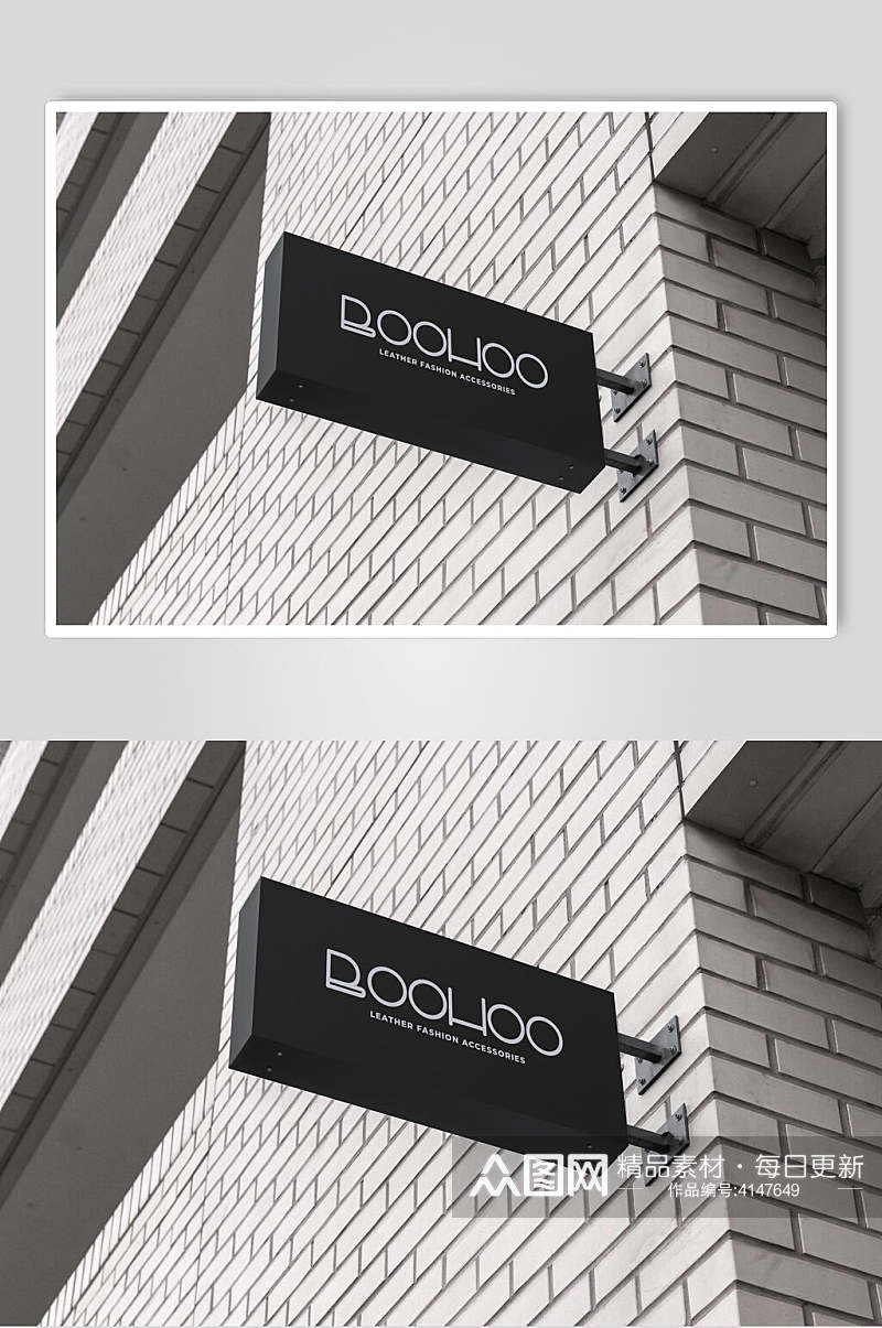 创意高端陶瓷门头招牌LOGO展示场景样机素材