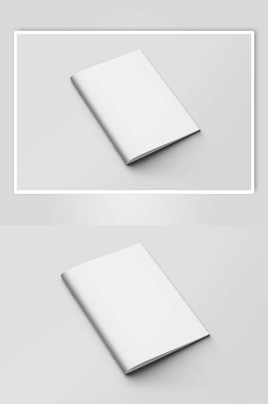 白色封面简约贴图画册样机