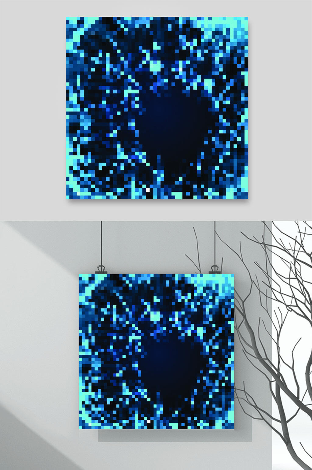 蓝色粒子科技矢量素材素材
