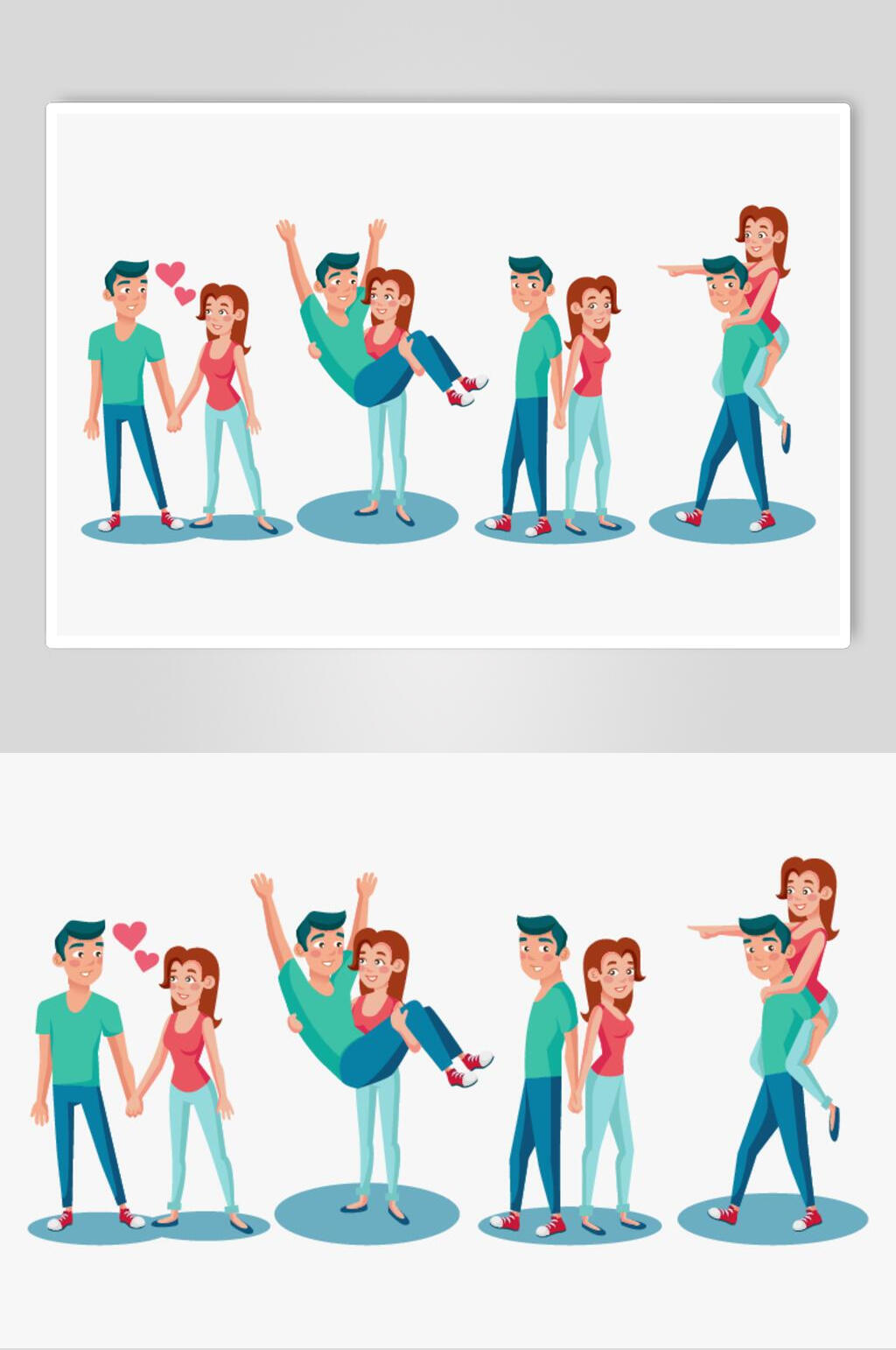 比赛卡通情侣插画矢量素材素材