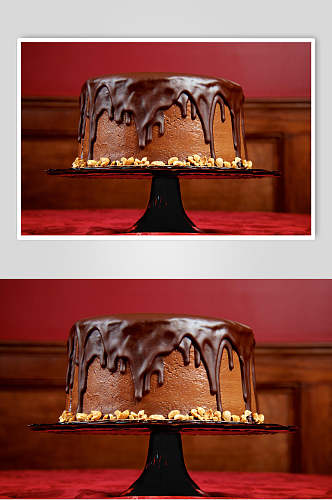 美味巧克力生日蛋糕美食摄影图片