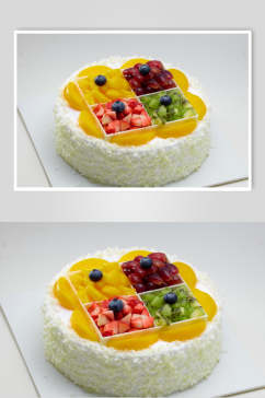 水果拼盘生日蛋糕食物高清图片