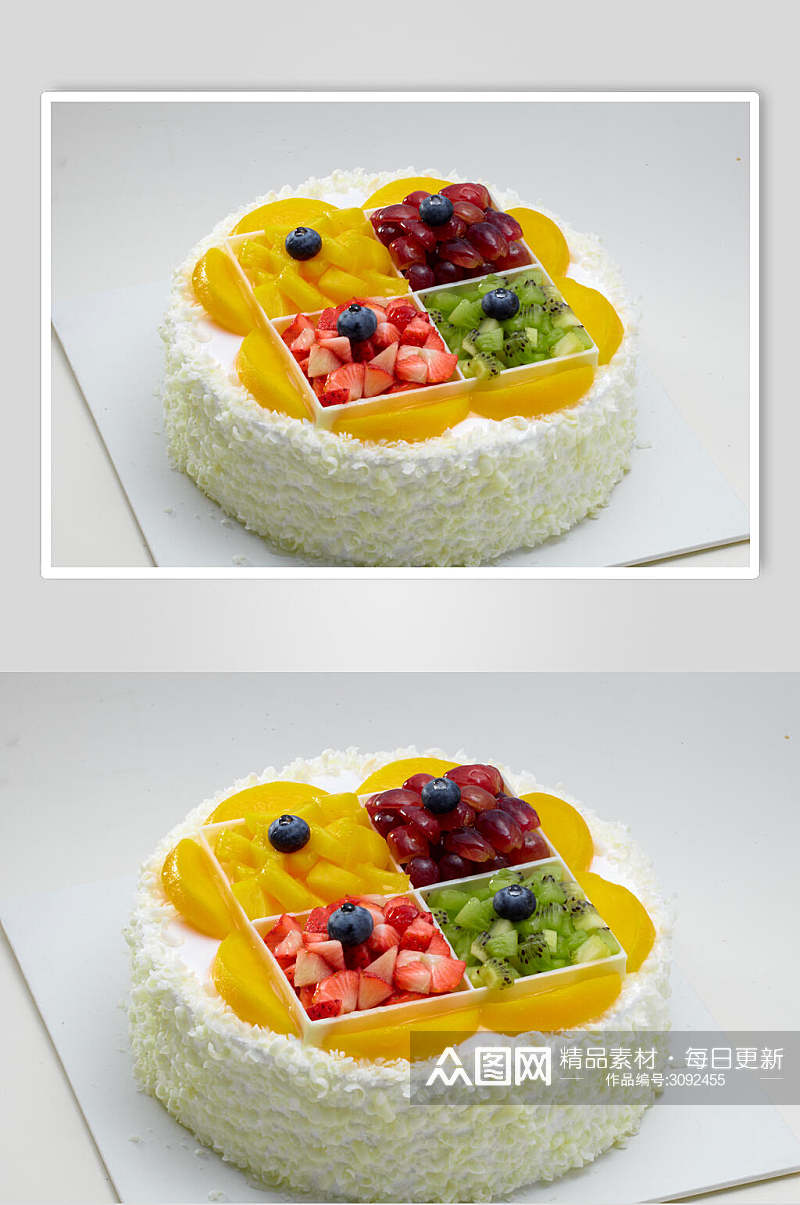 水果拼盘生日蛋糕食物高清图片素材