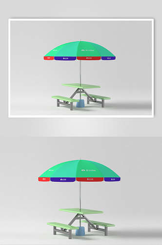 椅子时尚绿色高端创意遮阳伞样机