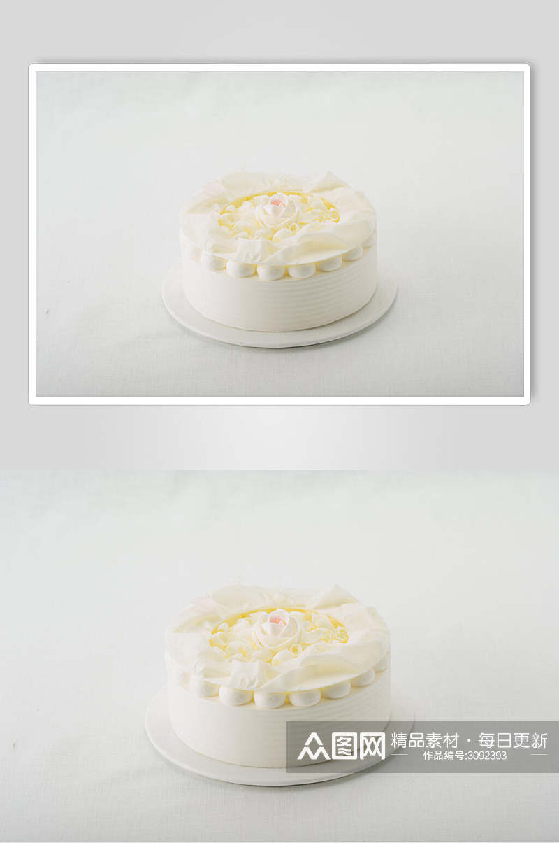 白色生日蛋糕食物高清图片素材
