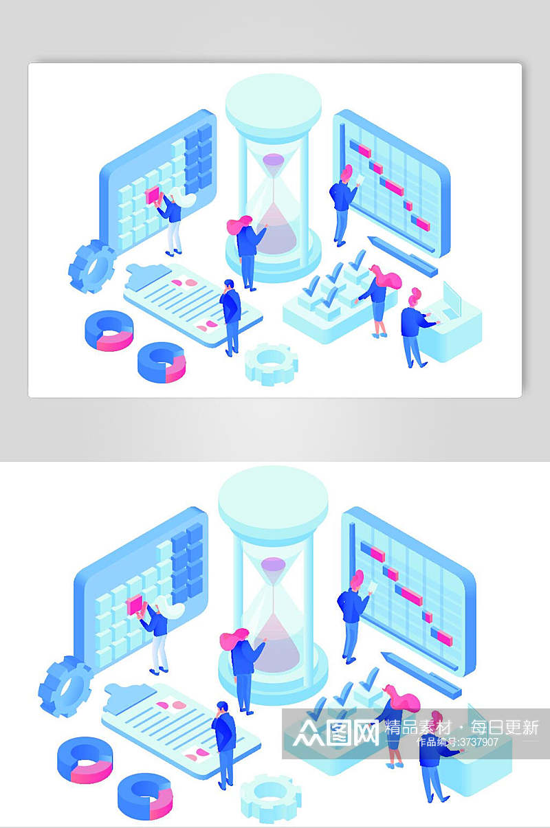 大气创意沙漏云计算矢量素材素材