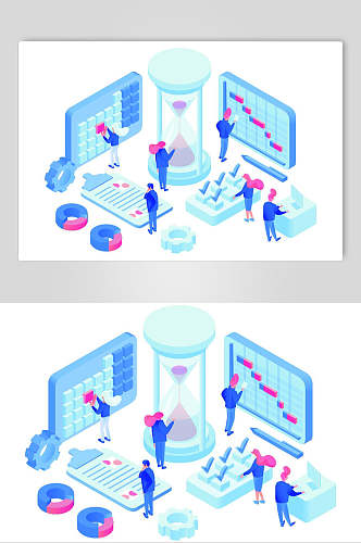 大气创意沙漏云计算矢量素材
