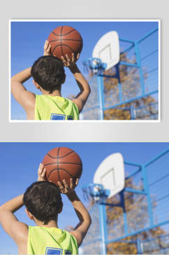 投篮篮球运动摄影图