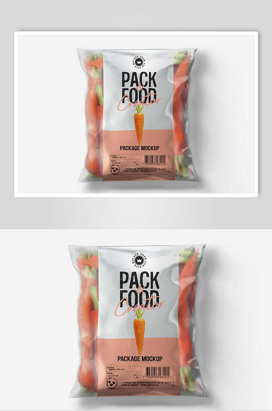 胡萝卜食品包装袋样机
