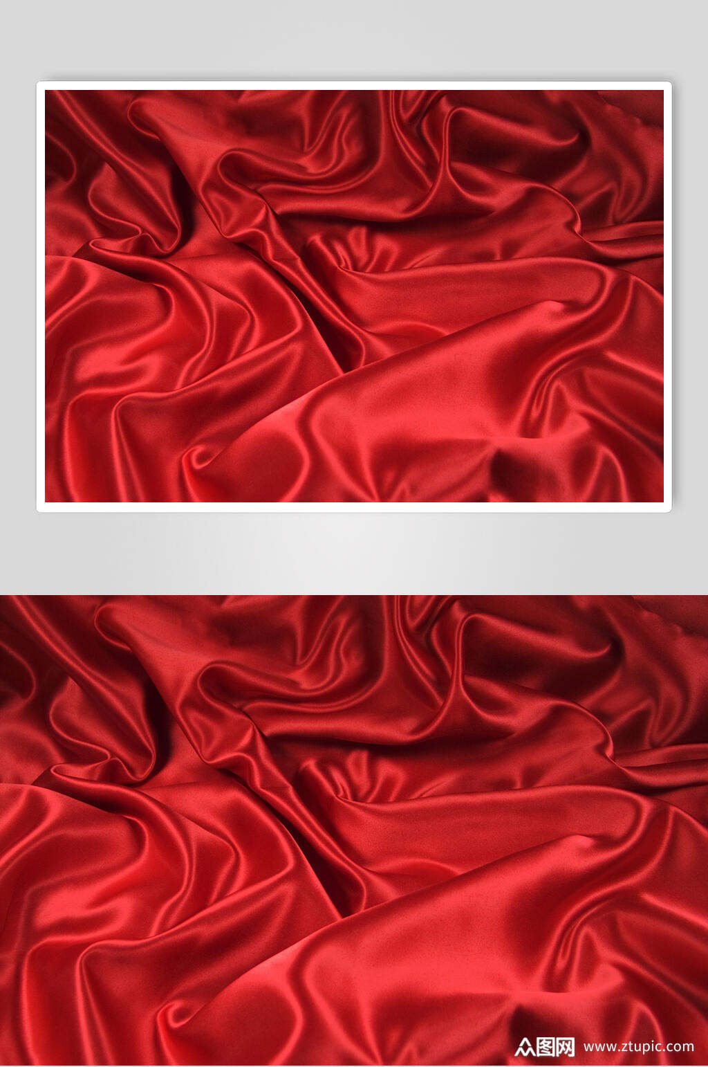 红色精致绸缎面料丝绸布料图片素材