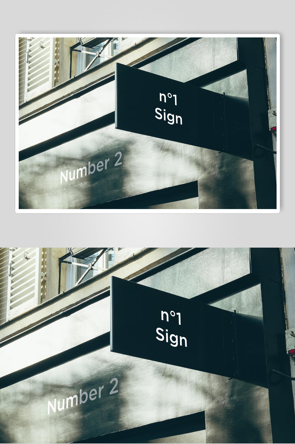 黑色长方形门头招牌样机素材